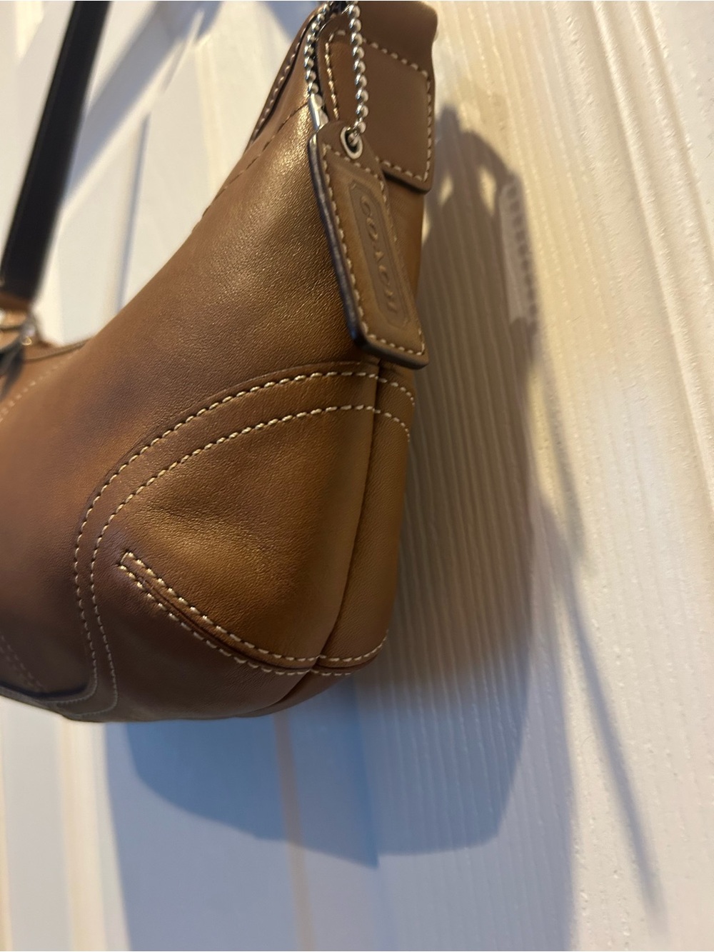 COACH SoHo Mini Hobo Camel Tan Leather Y2K Shoulder Bag Purse - Picture 5 of 5